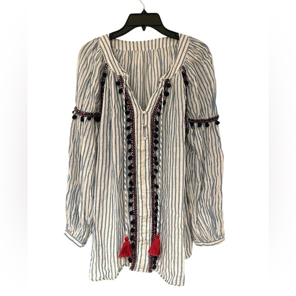ZARA Bohemian Striped Blouse - Picture 4 of 5